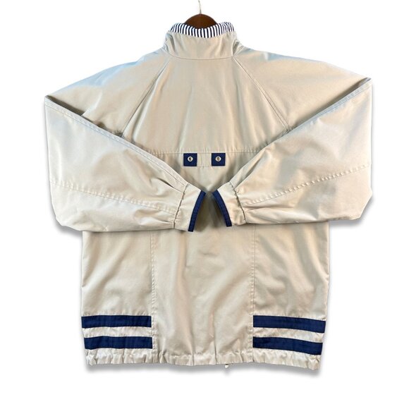 CS Signature Men's Lined Drawstring Beige Mock Neck Reversible Jacket Size Small - Picture 2 of 8